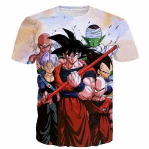 Cell Saga Goku Z-Fighters Warriors Characters 3D T-shirt