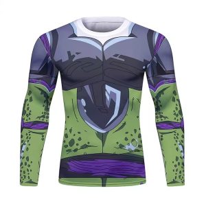Perfect Cell DBZ Long Sleeves Skin Gear Workout Gym Compression 3D Shirt