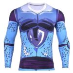 Cell Jr. Blue Skin DBZ Monster 3D Long Sleeves Compression T-Shirt