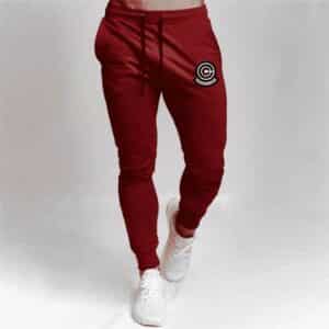 Dragon Ball Z Capsule Corp Red Training Joggers Sweatpants