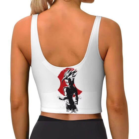 Super Saiyan 2 Gohan Kanji Dragon Ball White Cool Sports Bra