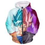 DBZ Goku SSGSS God Blue Rose Saiyan Fashion Zipper Hoodie