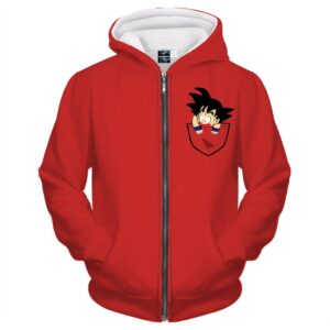 Dragon Ball Cute Goku Kid Pocket Simple Design Zipper Hoodie