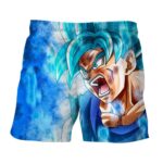Dragon Ball Goku God Blue Angry Portrait Fan Art Shorts