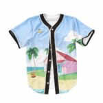 DBZ Master Roshi's Kame House Sketching Art Summer Baseball Jersey