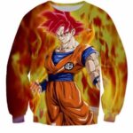 3D Printed Dragon Ball Goku Fire Flame Sweatshirt - Saiyan Stuff