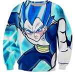 3D Printed Vegeta From Prince to God Cool Blue Sweatshirt - Saiyan Stuff