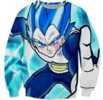 3D Printed Vegeta From Prince to God Cool Blue Sweatshirt - Saiyan Stuff