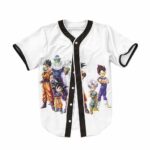 DBZ Super Saiyan Legendary Characters White Baseball Jersey