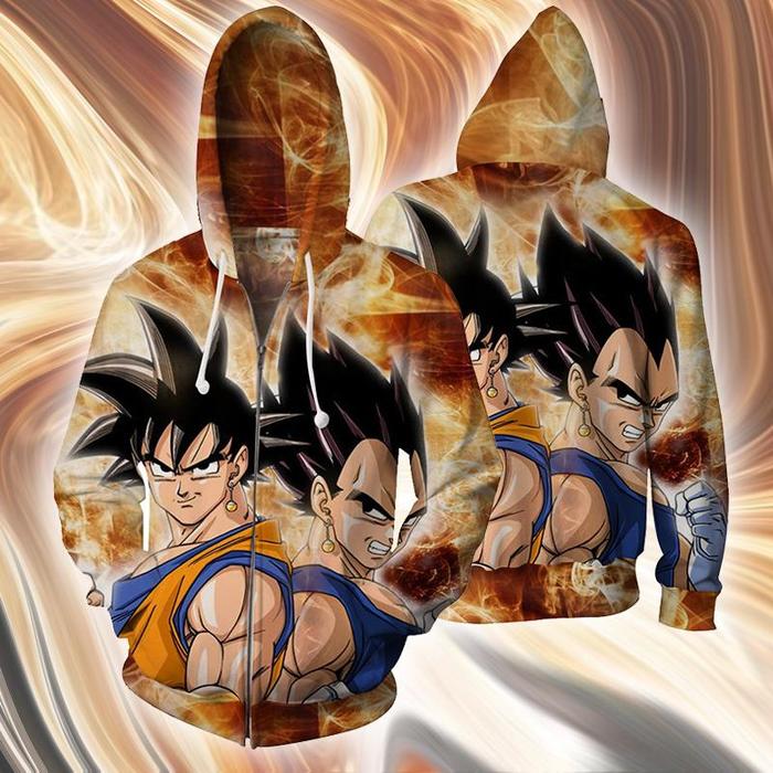 Dragon Ball Goku Vegeta Potara Fusion Cool Zip Up Hoodie