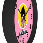 Dragon Ball Z Vegeta Badman Illustration Pink Wall Clock