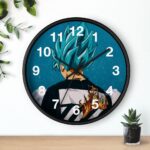Dragon Ball Z Goku Blue Modern Aesthetic Style Cool Wall Clock