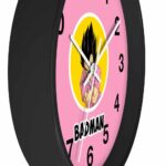 Dragon Ball Z Vegeta Badman Illustration Pink Wall Clock