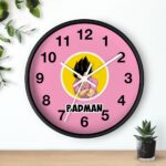 Dragon Ball Z Vegeta Badman Illustration Pink Wall Clock