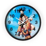 Dragon Ball Happy Goku Gohan Goten Wholesome Scene Wall Clock