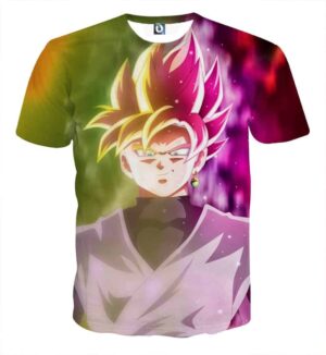 Dragon Ball Goku God Half Rose & Golden Fan Art Cool T-shirt