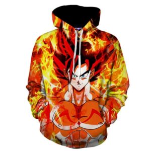 Dragon Ball Goku Super Saiyan Rose Flaming Fan Art Hoodie