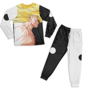 DBZ SSJ1 Son Goku Yin And Yang Black & White Pajamas Set