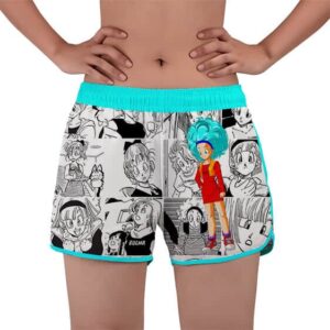 Adult Bulma Raw Comic Art Background DBZ Women's Beach Shorts