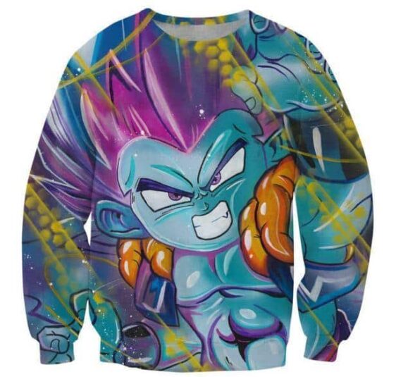 Angry Gotenks Fusion Dance Graffity Art 3D Crewneck Sweatshirt - Saiyan Stuff