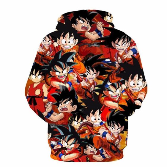 Angry Mad Kid Goku Character Pattern Kamehameha 3D Hoodie - Saiyan Stuff