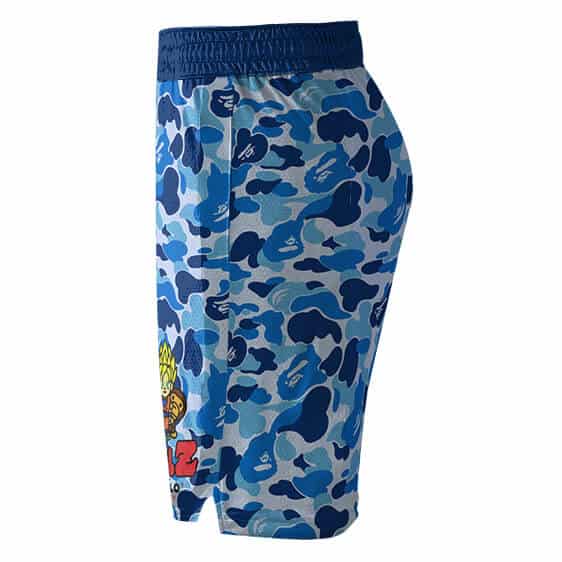 Baby Milo Bape Frieza Goku Blue Camo Jersey Shorts