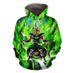 Broly With Super Saiyan Blue Goku And Vegeta Green Hoodie