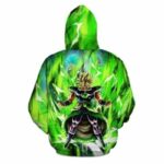 Broly With Super Saiyan Blue Goku And Vegeta Green Hoodie