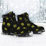 Bulma And Kid Goku Silhouette Pattern Black Combat Boots