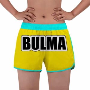 Bulma Costume Logo Dragon Ball Z Yellow Women's Beach Shorts