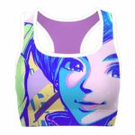 Bulma Pop Art Dragon Ball Z Colorful and Cool Sports Bra