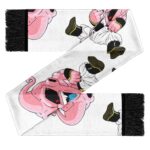 Chibi Kid Buu Pattern DBZ Villain White Wool Scarf