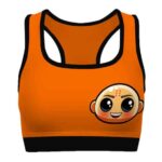 Chibi Krillin Kanji Dragon Ball Z Cute and Cool Sports Bra