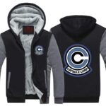 Classic Capsule Corp Logo Gray & Black Zip Up Hooded Jacket
