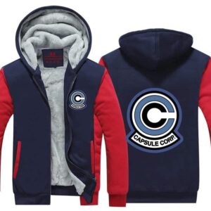 Classic Capsule Corp Logo Red & Blue Zip Up Hooded Jacket