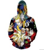 Classic Dragon Ball Z Gohan Stylish Cool 3D Zip Up Hoodie - Saiyan Stuff