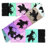 Colorful Goku Head Silhouette Cut-Out Design Wool Muffler