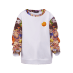 DBZ All Characters Awesome Art White Kids Pullover Sweater