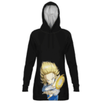 DBZ Android 18 Beautiful And Cute Minimalist Black Hoodie Dress