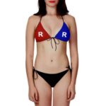 DBZ Android 21 Sexy Costume Red Blue Black Bikini Swimsuit