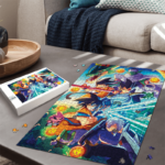 DBZ Art Classic Z Fighters Team with Kid Goku Portrait Puzzle