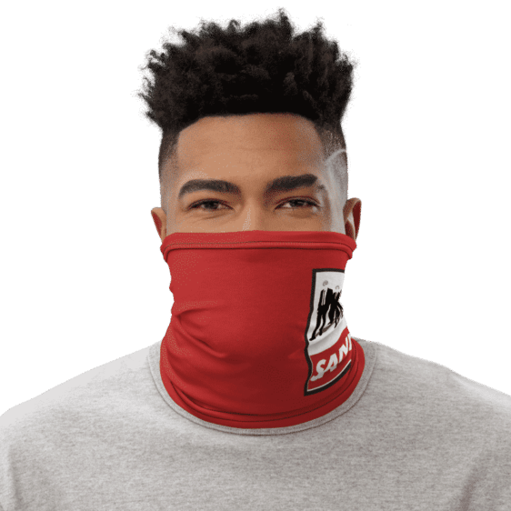 DBZ Badass Team Obey Inspired Red Face Covering Neck Gaiter