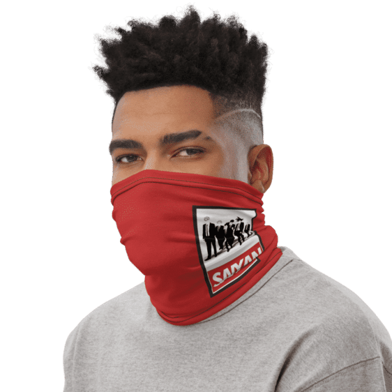 DBZ Badass Team Obey Inspired Red Face Covering Neck Gaiter