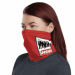 DBZ Badass Team Obey Inspired Red Face Covering Neck Gaiter