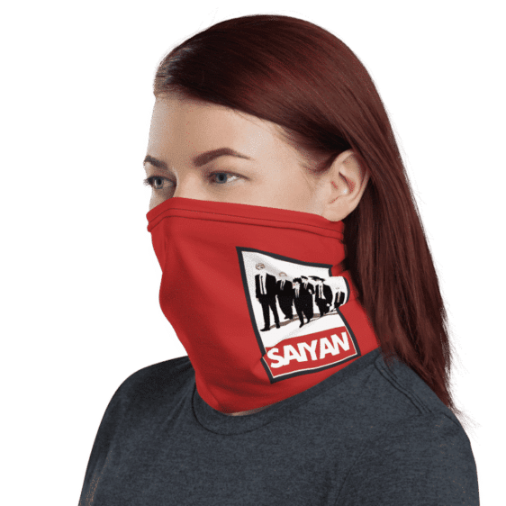 DBZ Badass Team Obey Inspired Red Face Covering Neck Gaiter