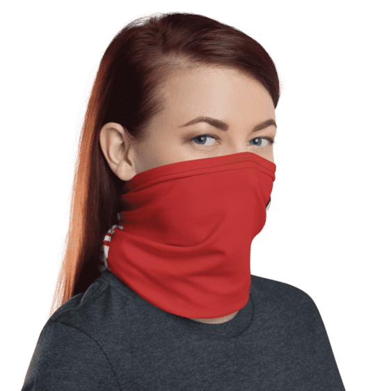 DBZ Badass Team Obey Inspired Red Face Covering Neck Gaiter