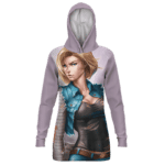 DBZ Beautiful Android 18 Art Minimalist Hoodie Dress