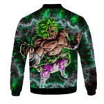 DBZ Broly Charging Awesome Art Green Black Bomber Jacket - back