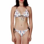 DBZ Bulma Chibi Adorable White Pattern Print Two Piece Bikini