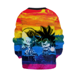 DBZ Chibi Frieza Goku Poster Paint Artistic Colorful Kids Sweatshirt